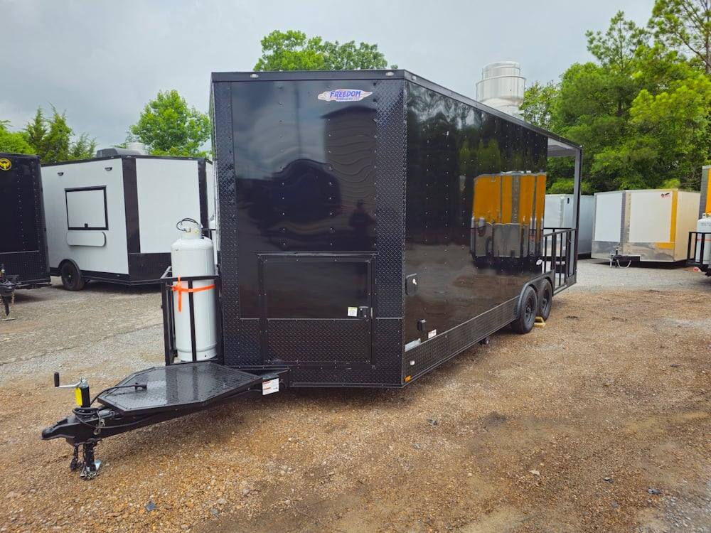 1164-concession-trailer-8.5-x-22-black-bbq-smoker-event-catering-4.jpg Concession Trailer 8.5' X 22' Black BBQ Smoker Event Catering