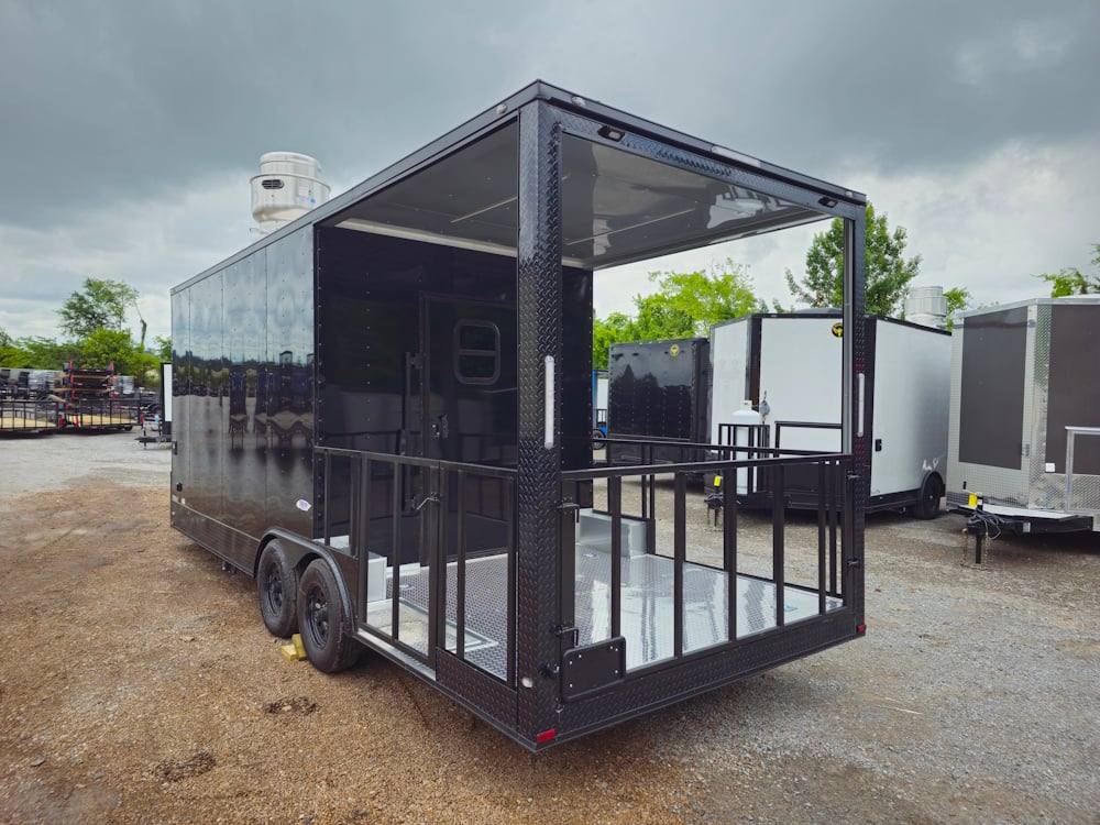 1164-concession-trailer-8.5-x-22-black-bbq-smoker-event-catering-7.jpg Concession Trailer 8.5' X 22' Black BBQ Smoker Event Catering