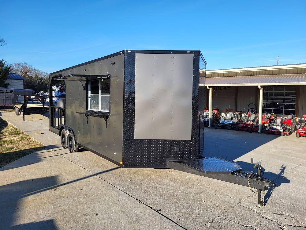 Concession Trailer 8.5' X 22' Charcoal Grey Food Event Catering