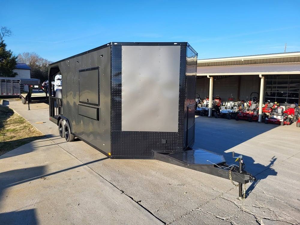 Concession Trailer 8.5' X 22' Charcoal Grey Food Event Catering