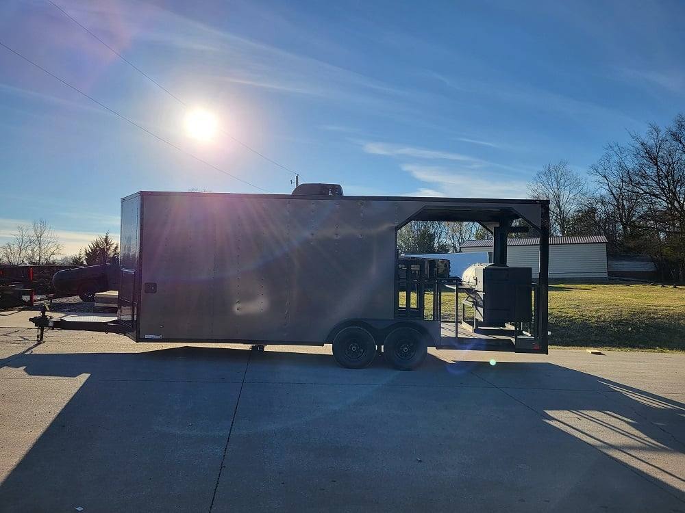 Concession Trailer 8.5' X 22' Charcoal Grey Food Event Catering