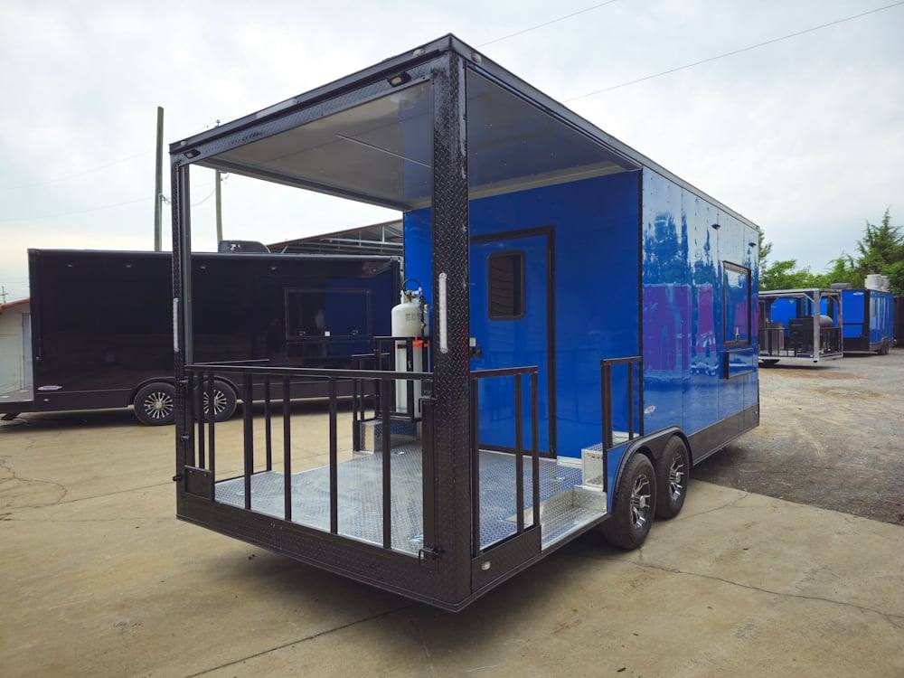 1167-concession-trailer-8.5-x-22-cobalt-blue-bbq-catering-event-8.jpg Concession Trailer 8.5' X 22' Cobalt Blue BBQ Catering Event