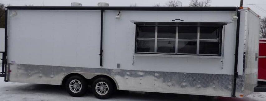 Concession Trailer 8.5' X 24'  White - Food Event Catering