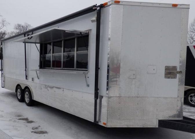 Concession Trailer 8.5' X 24'  White - Food Event Catering