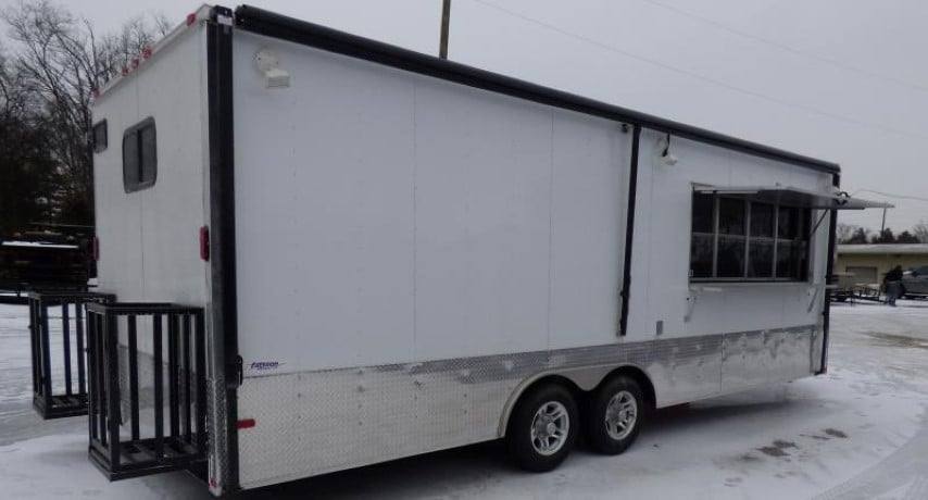 Concession Trailer 8.5' X 24'  White - Food Event Catering