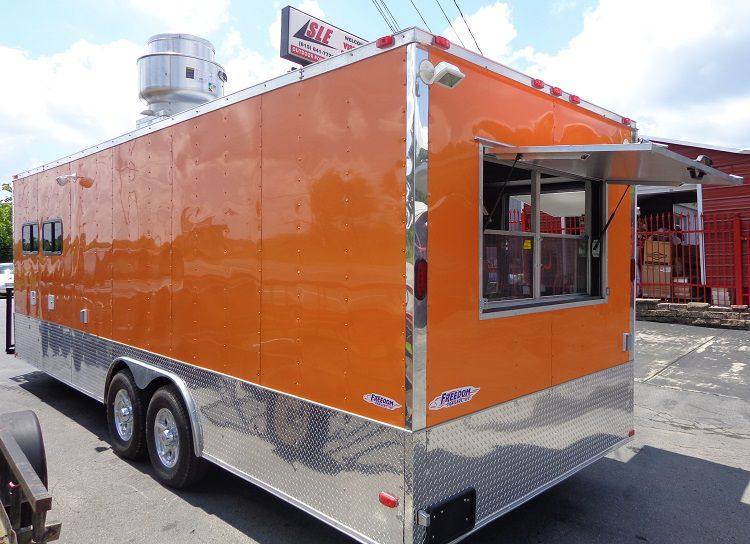 Concession Trailer 8.5' x 24' (Orange) Event Kitchen Catering Food BBQ Restroom