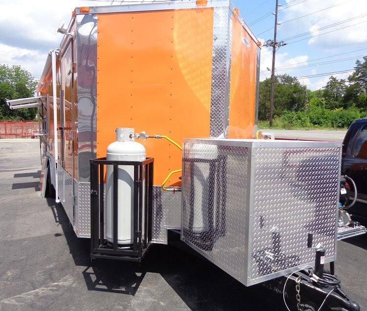 Concession Trailer 8.5' x 24' (Orange) Event Kitchen Catering Food BBQ Restroom