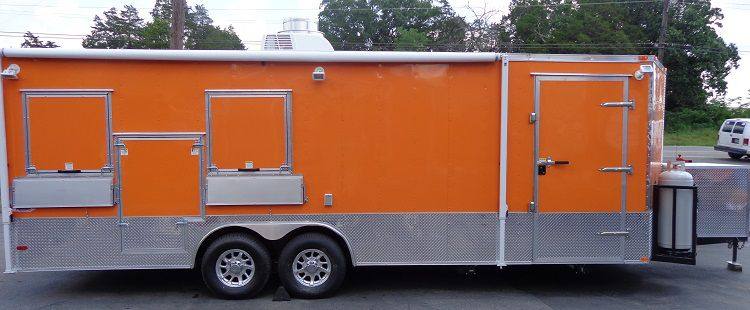 Concession Trailer 8.5' x 24' (Orange) Event Kitchen Catering Food BBQ Restroom