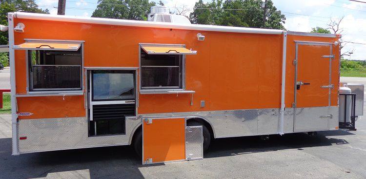 Concession Trailer 8.5' x 24' (Orange) Event Kitchen Catering Food BBQ Restroom