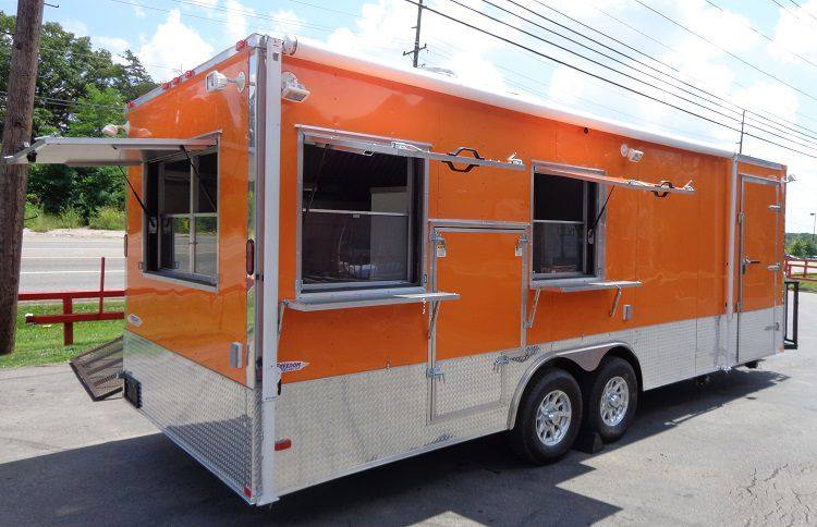 Concession Trailer 8.5' x 24' (Orange) Event Kitchen Catering Food BBQ Restroom