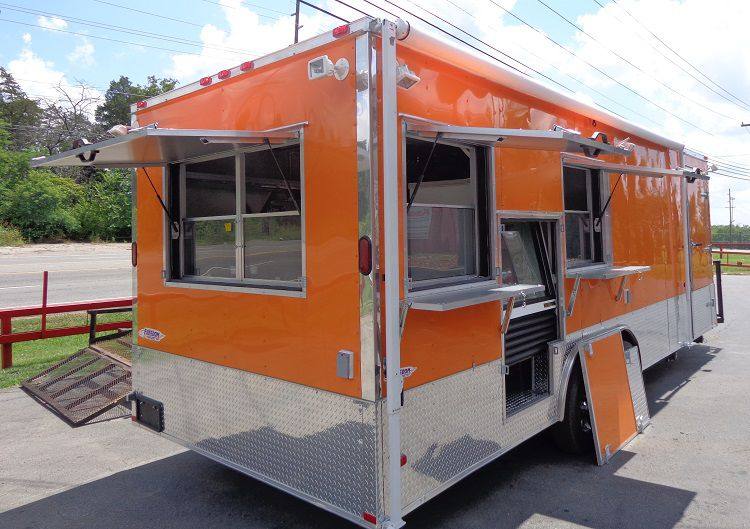 Concession Trailer 8.5' x 24' (Orange) Event Kitchen Catering Food BBQ Restroom