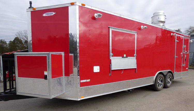 1173-concession-trailer-8.5-x-24-red-event-catering-bbq-smoker-enclosed-2.jpg Concession Trailer 8.5' x 24' (Red) Event Catering BBQ Smoker Enclosed