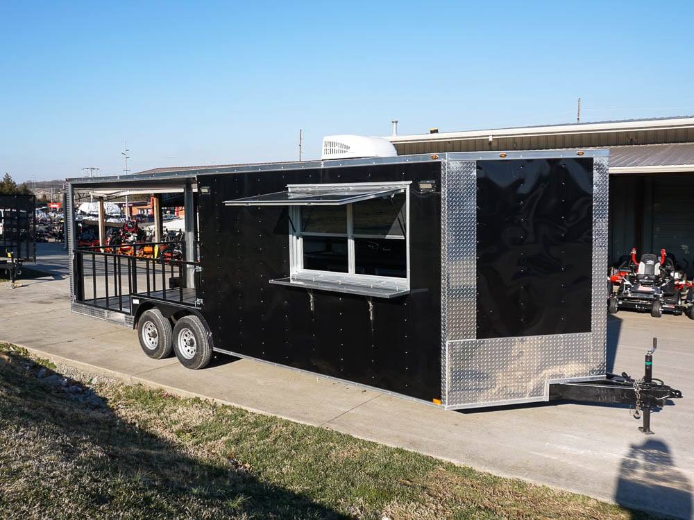 1177-concession-trailer-8.5-x-24-black-bbq-food-event-catering-1.jpg Concession Trailer 8.5' X 24' Black BBQ Food Event Catering