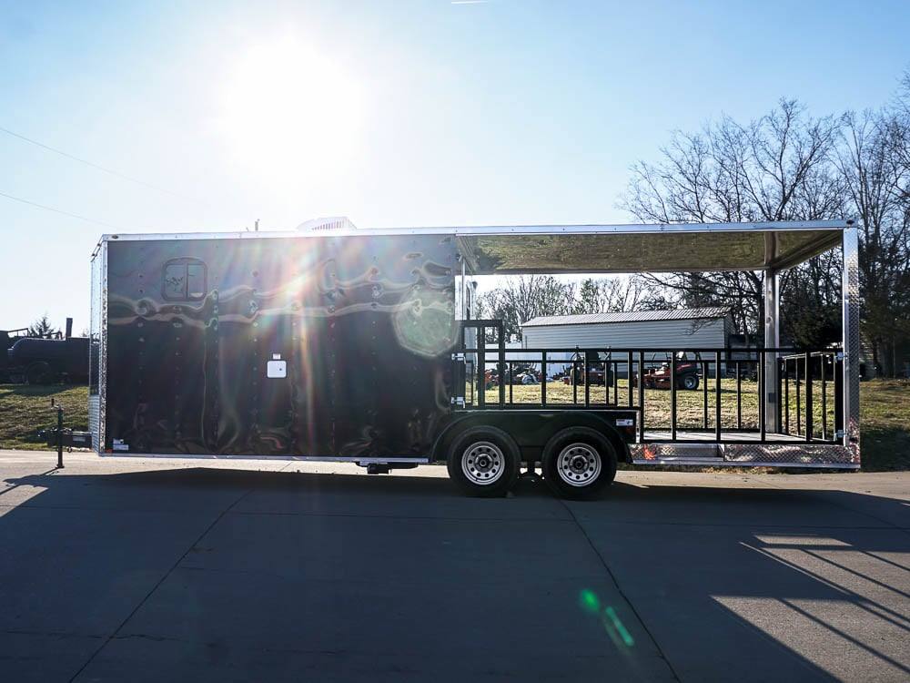 Concession Trailer 8.5' X 24' Black BBQ Food Event Catering