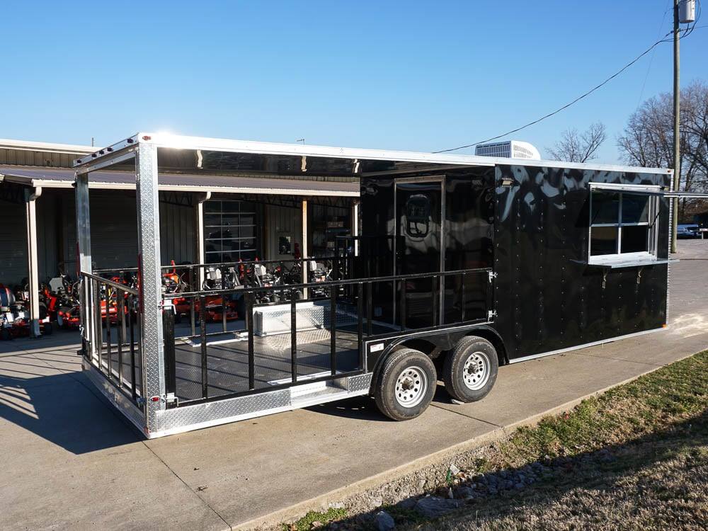 Concession Trailer 8.5' X 24' Black BBQ Food Event Catering