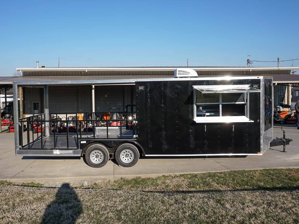 Concession Trailer 8.5' X 24' Black BBQ Food Event Catering