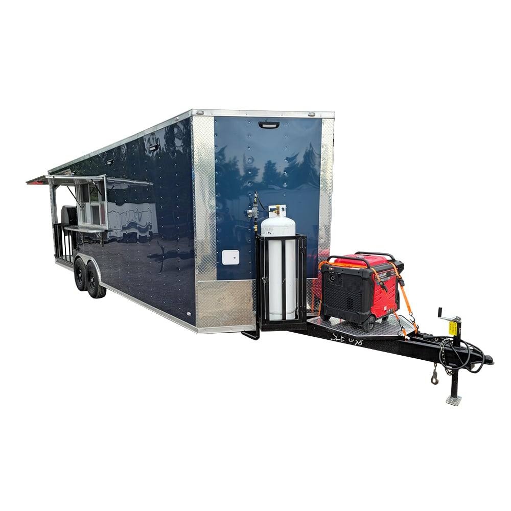 Concession Trailer 8.5' X 24' Indigo Blue BBQ Catering Event
