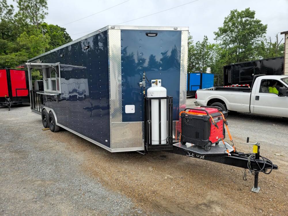 Concession Trailer 8.5' X 24' Indigo Blue BBQ Catering Event