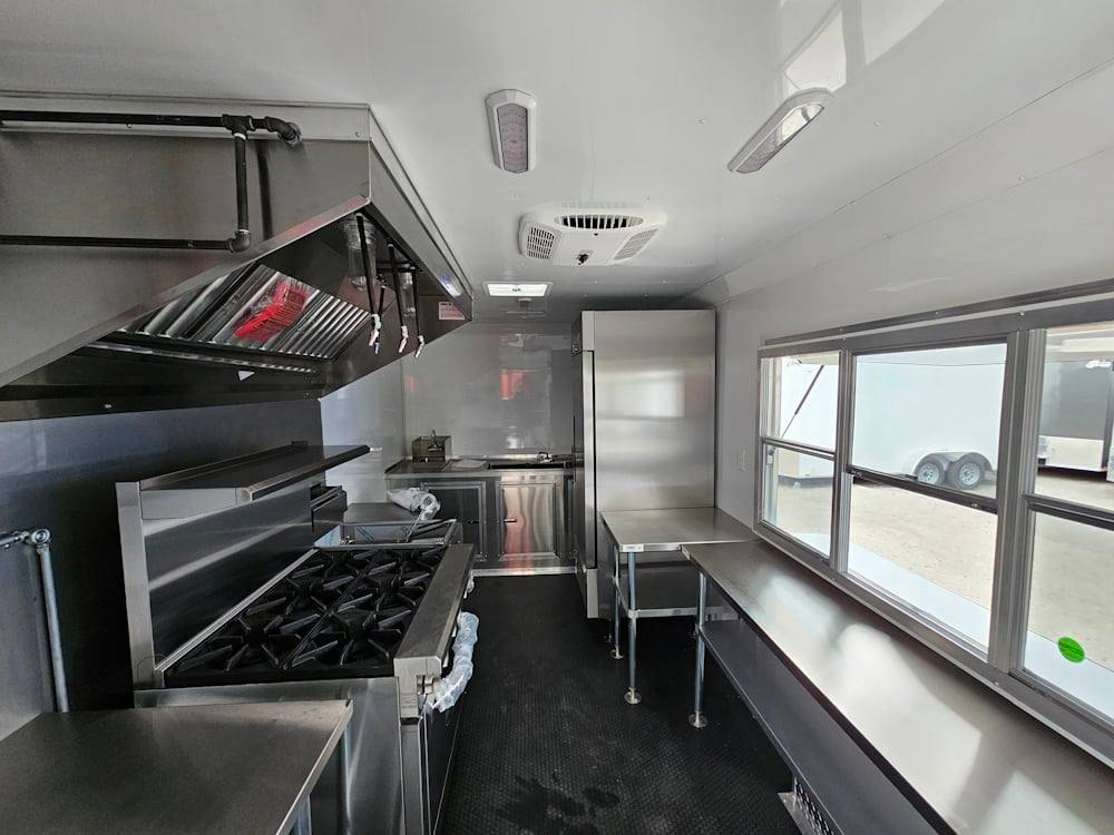 Concession Trailer 8.5' X 24' Indigo Blue BBQ Catering Event