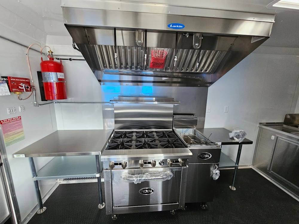 Concession Trailer 8.5' X 24' Indigo Blue BBQ Catering Event
