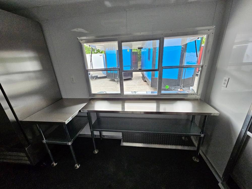 Concession Trailer 8.5' X 24' Indigo Blue BBQ Catering Event