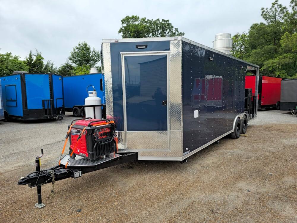 Concession Trailer 8.5' X 24' Indigo Blue BBQ Catering Event