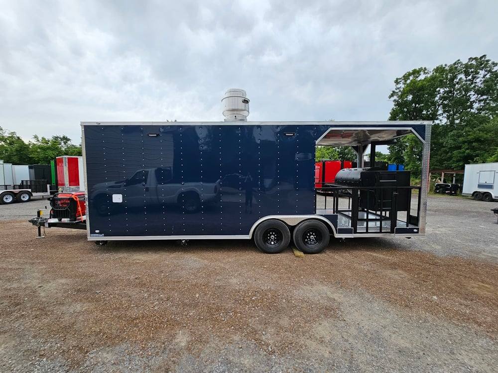 Concession Trailer 8.5' X 24' Indigo Blue BBQ Catering Event