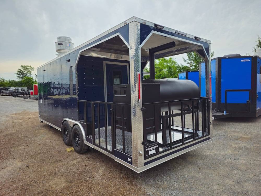 Concession Trailer 8.5' X 24' Indigo Blue BBQ Catering Event