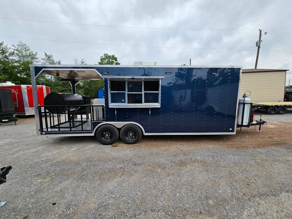 Concession Trailer 8.5' X 24' Indigo Blue BBQ Catering Event