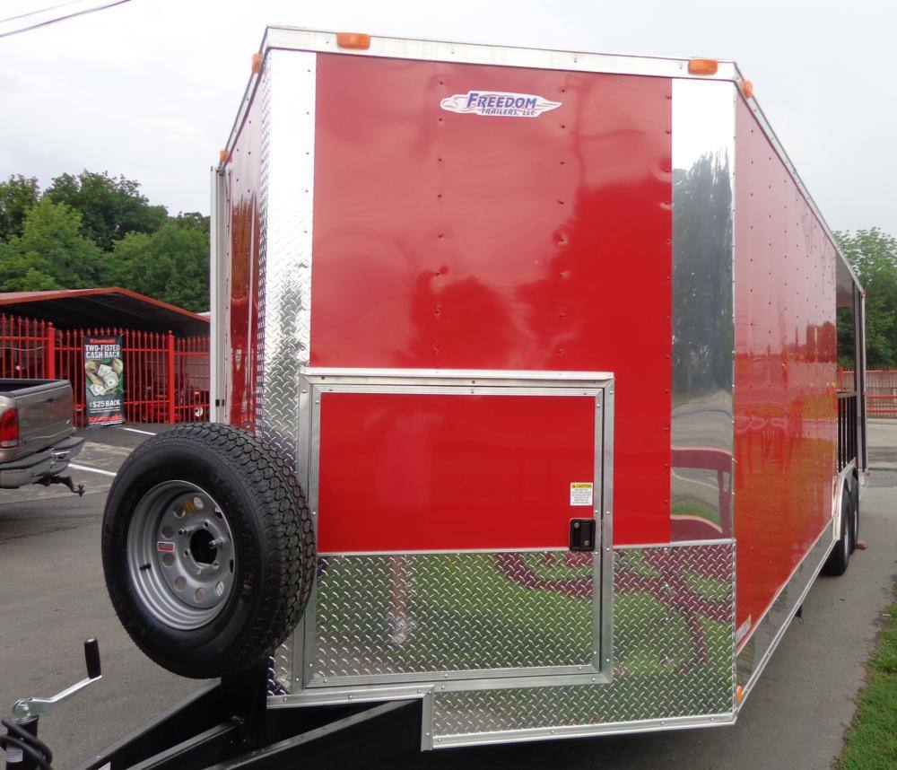 Concession Trailer 8.5' x 24' Red - BBQ Event Food Catering