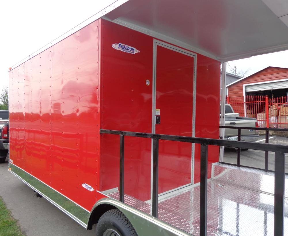 Concession Trailer 8.5' x 24' Red - BBQ Event Food Catering