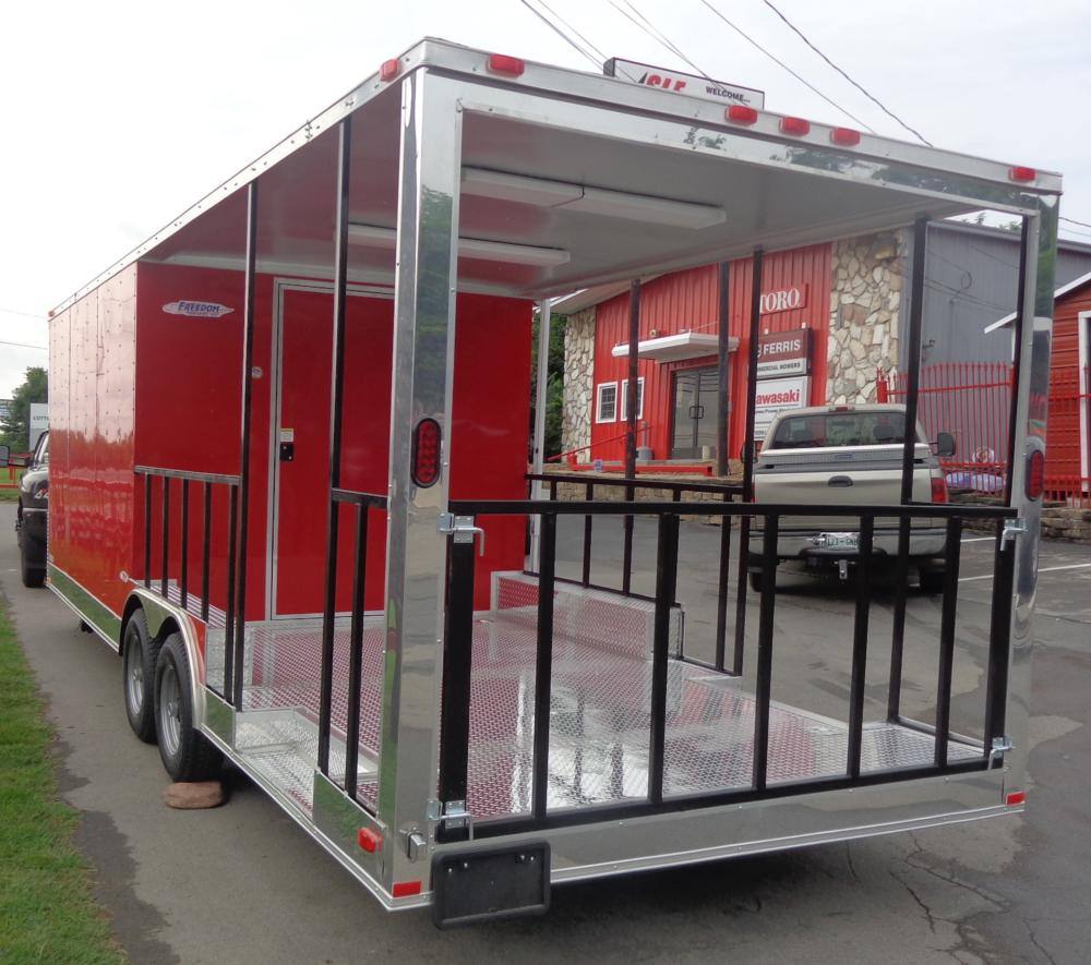Concession Trailer 8.5' x 24' Red - BBQ Event Food Catering
