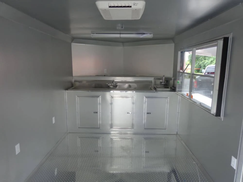 Concession Trailer 8.5' x 24' Red - BBQ Event Food Catering