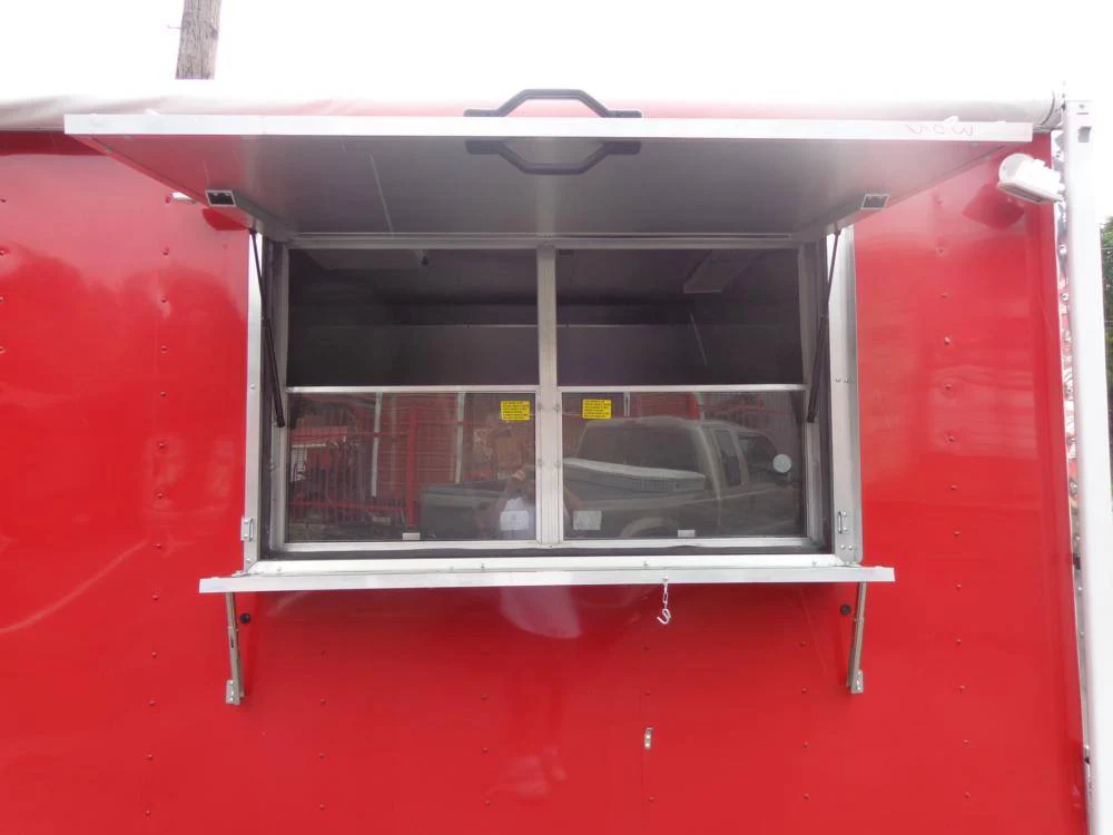 Concession Trailer 8.5' x 24' Red - BBQ Event Food Catering
