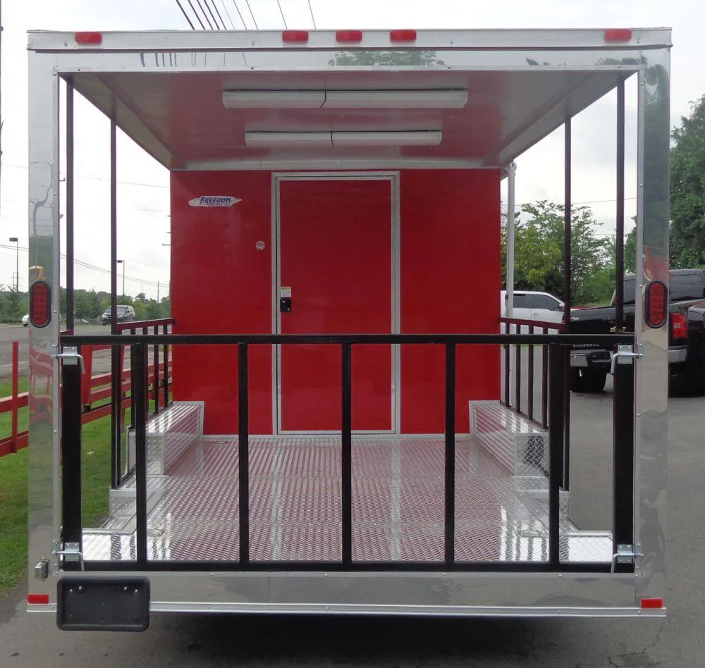 Concession Trailer 8.5' x 24' Red - BBQ Event Food Catering