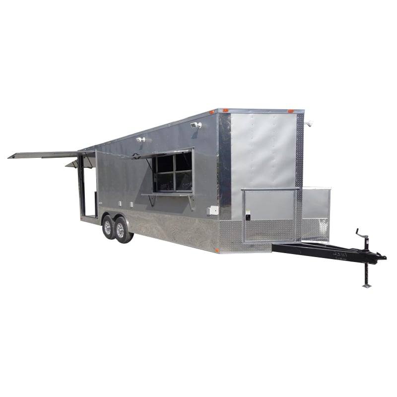 Concession Trailer 8.5' x 24' Silver - Vending Food Catering Kitchen