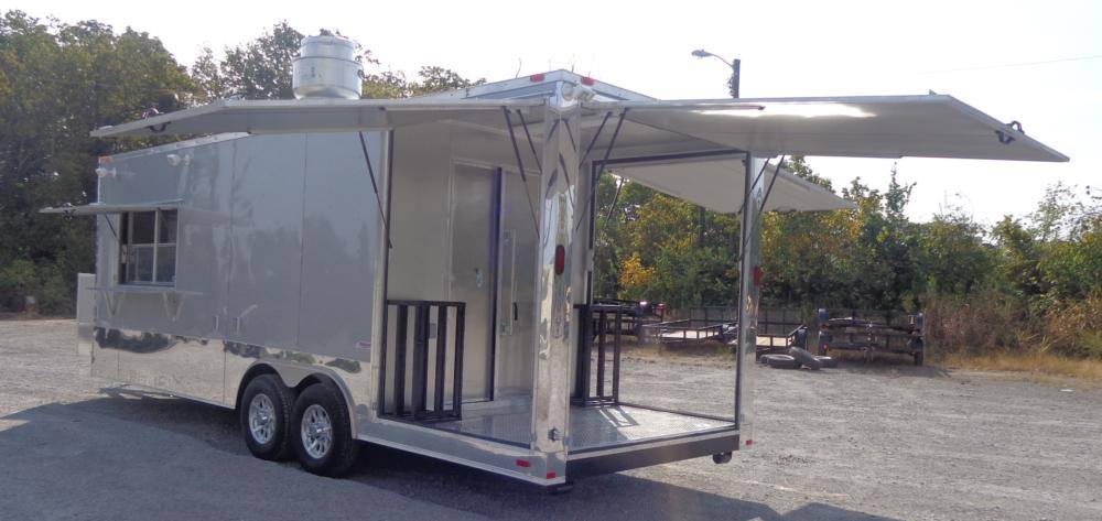 Concession Trailer 8.5' x 24' Silver - Vending Food Catering Kitchen