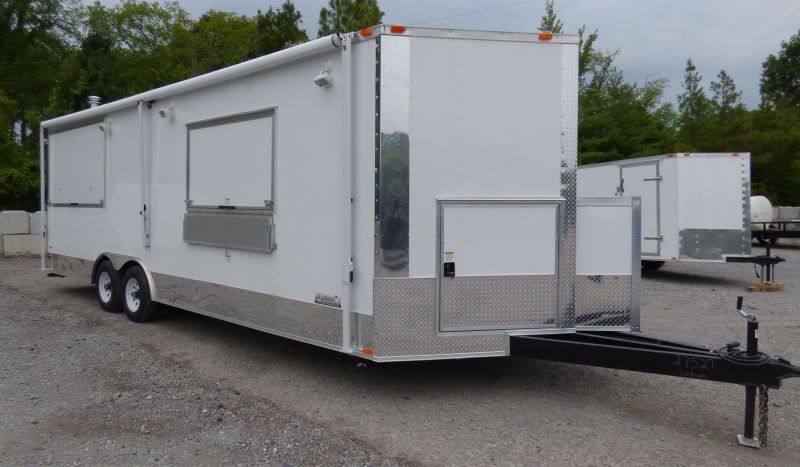 1196-concession-trailer-8.5-x-24-white-bbq-smoker-event-catering-2.jpg Concession Trailer 8.5' x 24' White - BBQ Smoker Event Catering