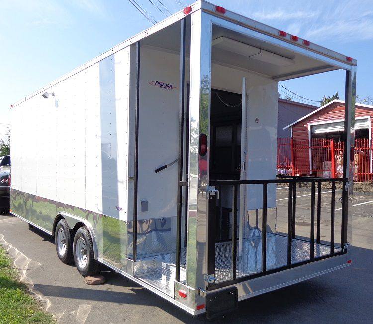 1197-concession-trailer-8.5-x-24-white-enclosed-custom-smoker-bbq-vending-3.jpg Concession Trailer 8.5' x 24' White Enclosed Custom Smoker BBQ Vending