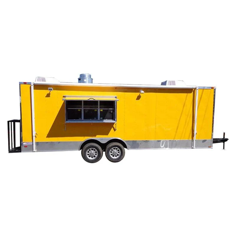 1199-concession-trailer-8.5-x-24-yellow-enclosed-food-bbq-event-catering-1.webp Concession Trailer 8.5' x 24' Yellow Enclosed Food BBQ Event Catering