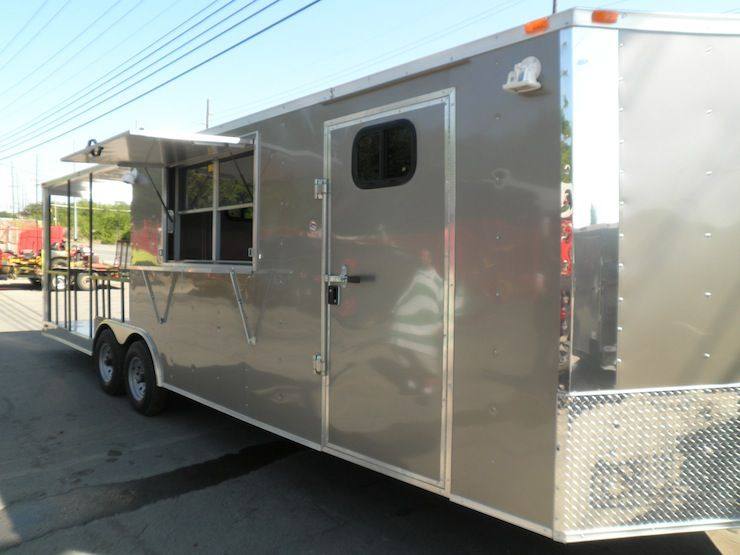 Concession Trailer 8.5' x 26' Beige - Food Vending Event Catering