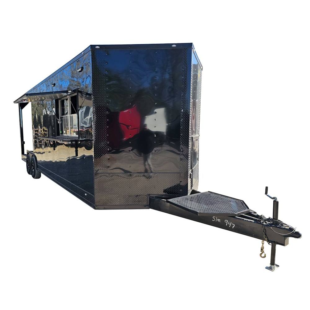 1202-concession-trailer-8.5-x-26-black-bbq-food-event-catering-1.jpg Concession Trailer 8.5' X 26' Black BBQ Food Event Catering