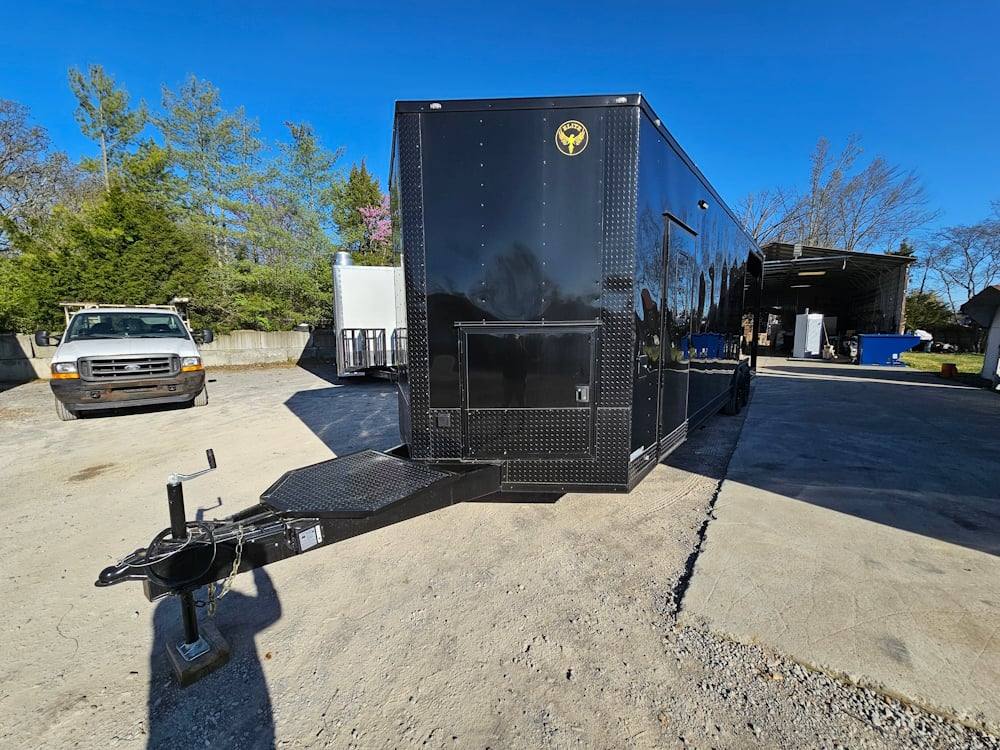 1202-concession-trailer-8.5-x-26-black-bbq-food-event-catering-3.jpg Concession Trailer 8.5' X 26' Black BBQ Food Event Catering