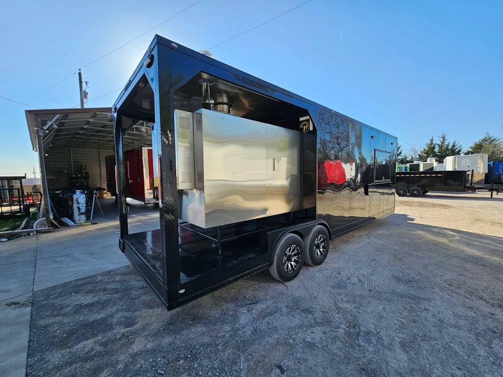 1202-concession-trailer-8.5-x-26-black-bbq-food-event-catering-7.jpg Concession Trailer 8.5' X 26' Black BBQ Food Event Catering