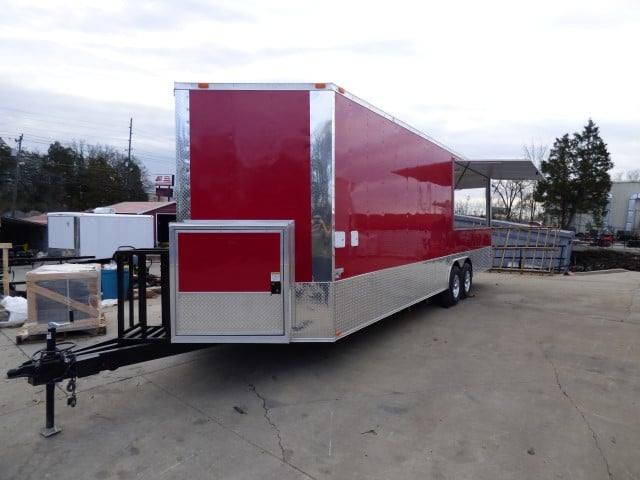 1207-concession-trailer-8.5-x-26-red-bbq-food-event-catering-2.jpg Concession Trailer 8.5' X 26' Red BBQ Food Event Catering
