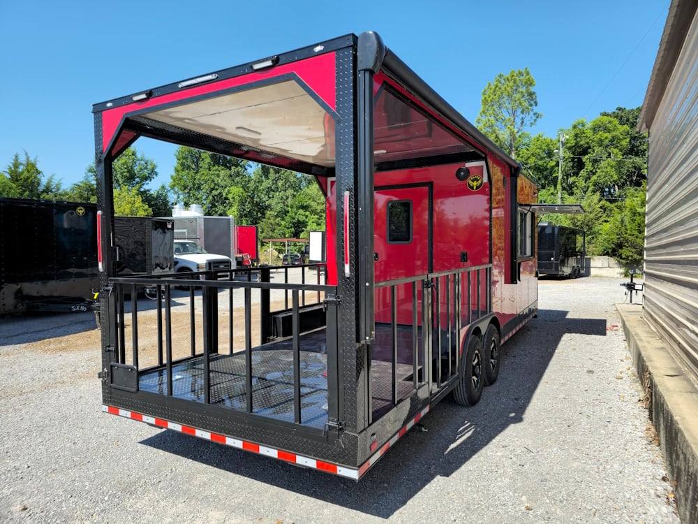 1209-concession-trailer-8.5-x-26-red-w-blackout-bbq-event-catering-11.jpg Concession Trailer 8.5' X 26' Red W / Blackout BBQ Event Catering