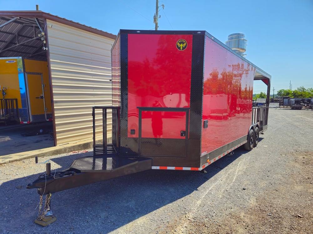 1209-concession-trailer-8.5-x-26-red-w-blackout-bbq-event-catering-3.jpg Concession Trailer 8.5' X 26' Red W / Blackout BBQ Event Catering
