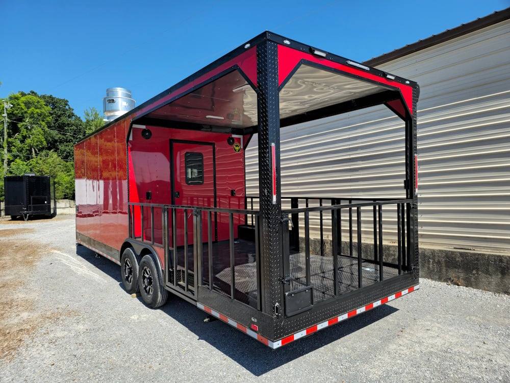 1209-concession-trailer-8.5-x-26-red-w-blackout-bbq-event-catering-9.jpg Concession Trailer 8.5' X 26' Red W / Blackout BBQ Event Catering