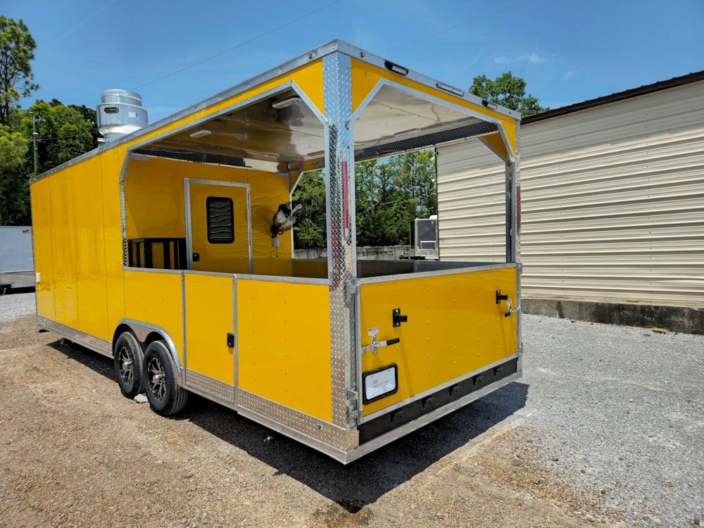 Concession Trailer 8.5' X 26' Yellow Food Event Catering