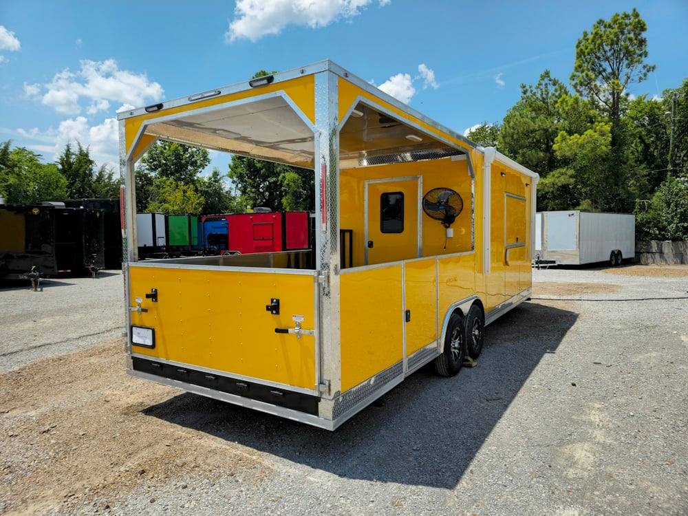 Concession Trailer 8.5' X 26' Yellow Food Event Catering